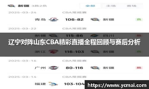辽宁对阵山东CBA精彩直播全程回顾与赛后分析
